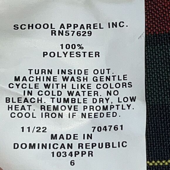 A+ Girls Uniform Skirt Red & Green Size‎ 6 Plaid Kick Pleat - Picture 3 of 5